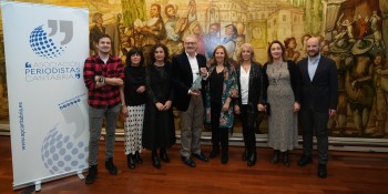 Luis Hernando Vaquero, Almudena Ruiz, Maribel Torre, Juan Carlos Flores-Gispert, Dolores Gallardo, Lucía Reguilón, Lorena Cagigas y Enrique Palacio. (Foto: Nacho Cubero) 