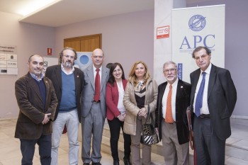 Marcos Bermejo, Miguel Ángel Noceda, Gabriel Sanz, Tíscar Lara, Marián González, Joaquín Arozamena y Manuel Manuel Ángel Castañeda, de izquierda a derecha (Foto: Roberto Ruiz).