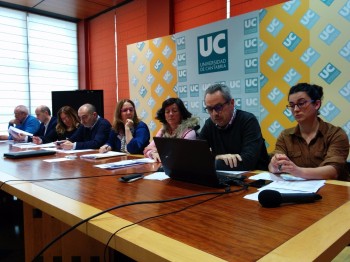 De izda. a dcha: Juanjo Revuelta, Enrique Palacio, Marián González, Marcos Bermejo. Dolores Gallardo, Almudena Ruiz, Santiago Rego y Lara Tejerina