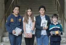 Adrián Crespo, Sara Rodríguez, Julio Luis Medina y Guillermo Beltrán de Otalora, estudiantes ganadores del concurso (Foto: ROBERTO RUIZ)