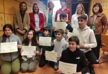 Diego, Arturo, Ilan, Mateo, Gonzalo, Natalia, Héctor y Laira han representado a la clase de 2º de ESO del IES La Albericia. FOTO: INTERAULAS