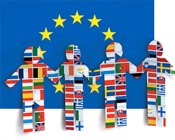 Siluetas que representan la Unión Europea.